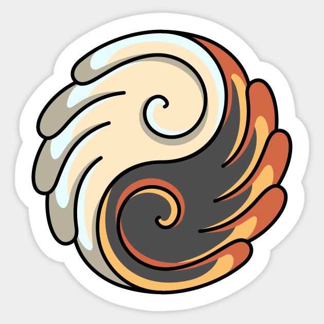 Yin Yang Angel and Demon Wings Sticker by freeves